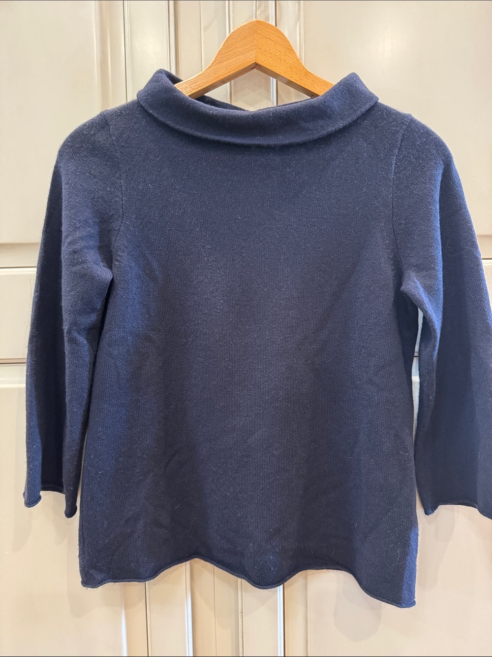 Women’s Navy Roll-Neck Sweater